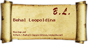 Behal Leopoldina névjegykártya